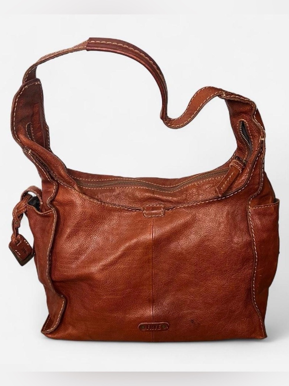 VTG Frye campus Leather Hobo  Bag Brown Distressed Western Artesian Cowboy